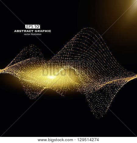 Dot pattern composed of mesh golden abstract graphics.