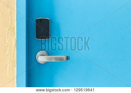 Entrance Door With Electronic Keycard Lock System