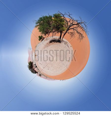 Wide Panorama Dune 45 In Sossusvlei Namibia