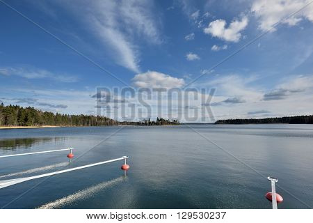 Lake Plateliai in Zemaitija National Park, Samogitia, Plateliai, Lithuania. Lake Plateliai is 9th biggest in Lithuania.