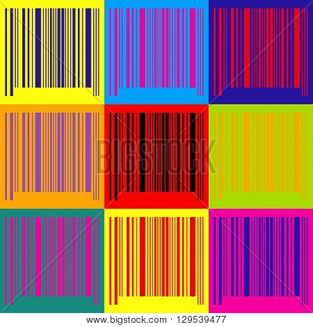 Bar code icon. Pop-art style colorful icons set.