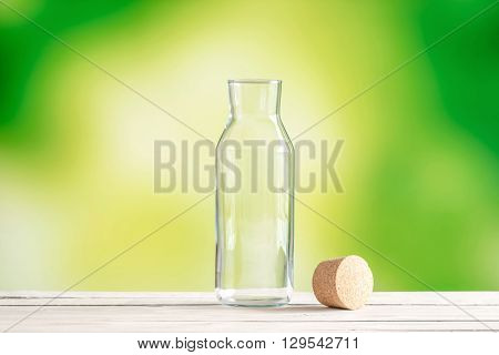 Empty Glass Bottle With A Cork
