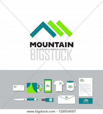 Corporate identity vector company logo icon element template mountain peak outdoor