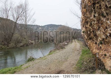 Reaching river Ucero in Soria, Castilla León, Spain.