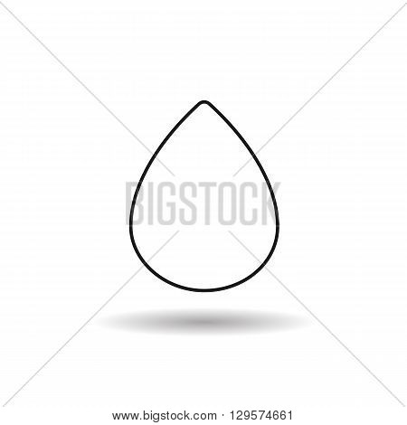 drop with round corner black web icon thin line illustration for mobile app color picture on a white background and shadow
