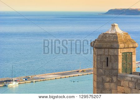Santa Bárbara Castle (Valencian: Castell de Santa Bàrbara, Spanish: Castillo de Santa Bárbara) is a fortification in the center of Alicante, Spain. It stands on Mount Benacantil (166 m)