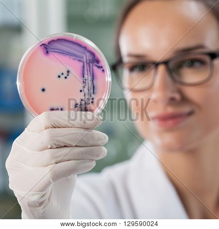 Woman Experimenting With Microbacteria