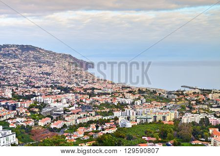 View of Funchal in the spring Madeira Portugal