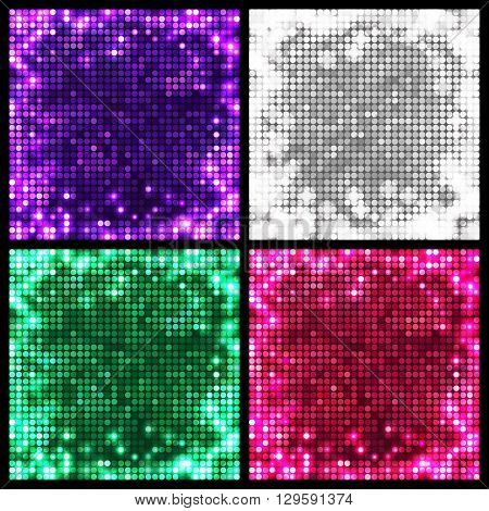 Round Mosaic Spots All Sides Backgrounds Set