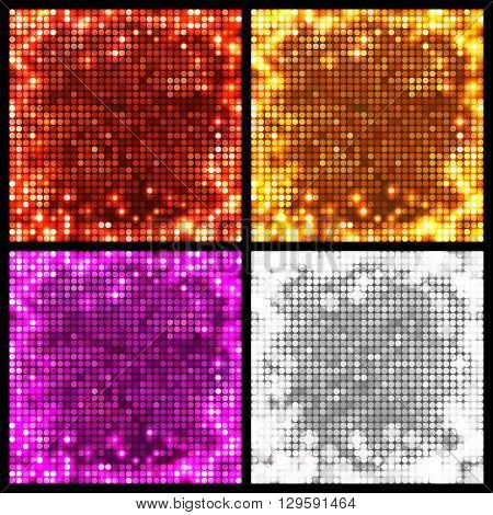 Round Mosaic Spots All Sides Backgrounds Set