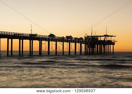 Scripps Pier during sunset in La Jolla, San Diego, California