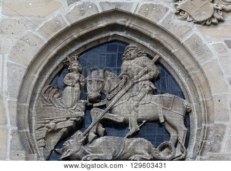 TUBINGEN, GERMANY - OCTOBER 21: Saint George, Collegiate Church of St. George in Tubingen, Germany on October 21, 2014.
