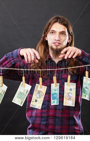 Rich Man With Laundry Of Money