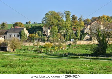 Seraincourt France - october 26 2015 : the picturesque village of Val d Oise in autumn