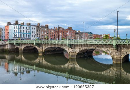 Dublin Ireland - August 3 2013: View of the Essex bridge