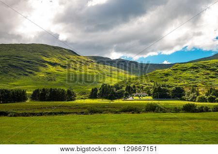 Ireland Calway county landscape of the Connemara area