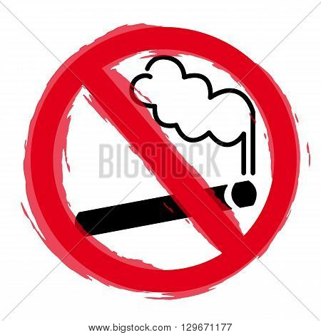 no smoking sign illustrated vector symbol painted brush