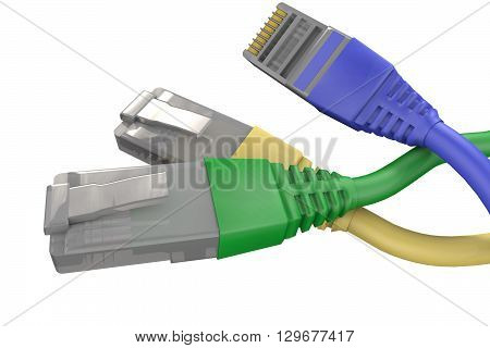 3D model computer connector (RJ10, RJ11, RJ12, RJ45)