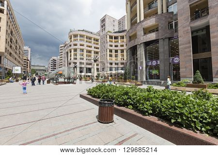 Yerevan, Armenia-may 02:north Avenue In Yerevan On May 02, 2016. It`s Pedestrian Street In Yerevan.
