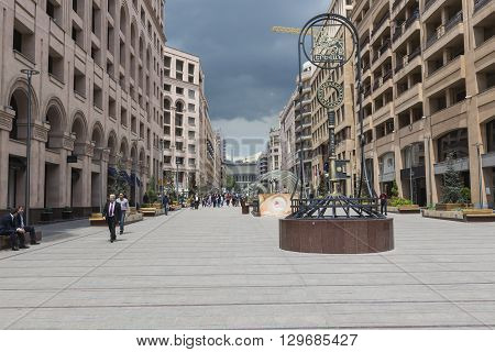 Yerevan, Armenia-may 02:north Avenue In Yerevan On May 02, 2016. It`s Pedestrian Street In Yerevan.
