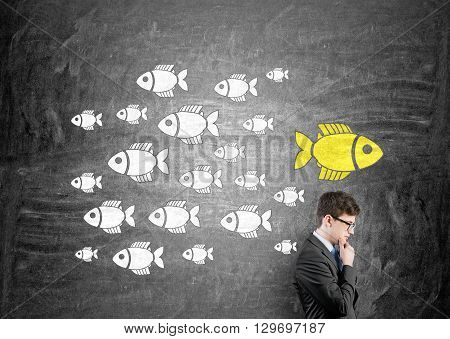 Different Direction Thoughtful Businessman