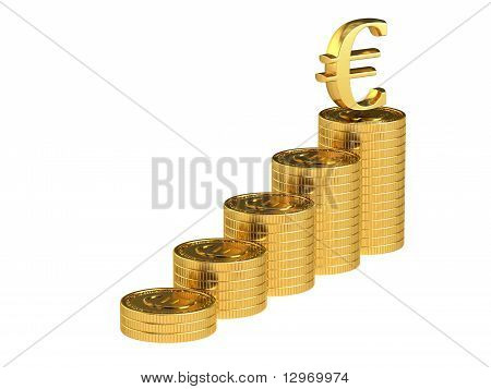 Pilhas de moedas de ouro