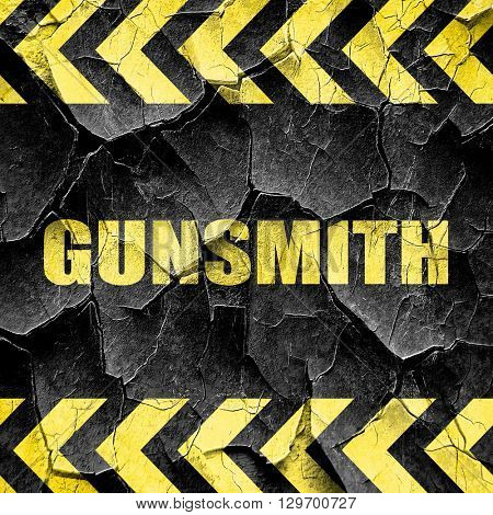 gunsmith, black and yellow rough hazard stripes