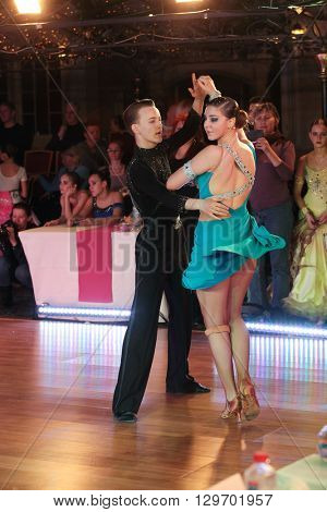 MOSCOW - MARCH 19: Unidentified teens age 10-18 compete at artistic dances at European Artistic Dace Championship, organized by World Dance Artistic Federation on March 19, 2016, in Moscow.