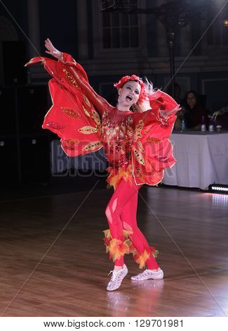 MOSCOW - MARCH 19: Unidentified teens age 12-18 compete at artistic dances at European Artistic Dace Championship, organized by World Dance Artistic Federation on March 19, 2016, in Moscow.