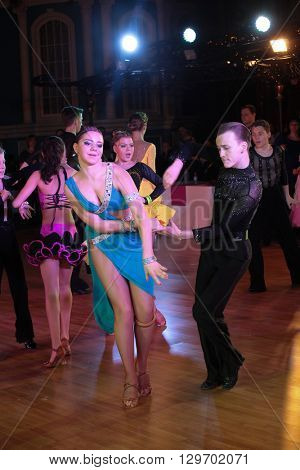 MOSCOW - MARCH 19: Unidentified teens age 10-18 compete at artistic dances at European Artistic Dace Championship, organized by World Dance Artistic Federation on March 19, 2016, in Moscow.