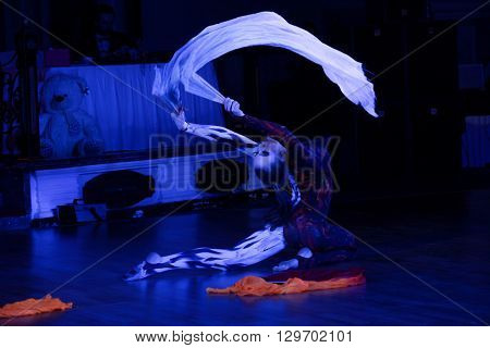 MOSCOW - MARCH 19: Unidentified teens age 12-18 compete at artistic dances at European Artistic Dace Championship, organized by World Dance Artistic Federation on March 19, 2016, in Moscow.