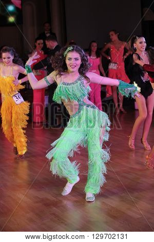 MOSCOW - MARCH 19: Unidentified teens age 12-18 compete at artistic dances at European Artistic Dace Championship, organized by World Dance Artistic Federation on March 19, 2016, in Moscow.