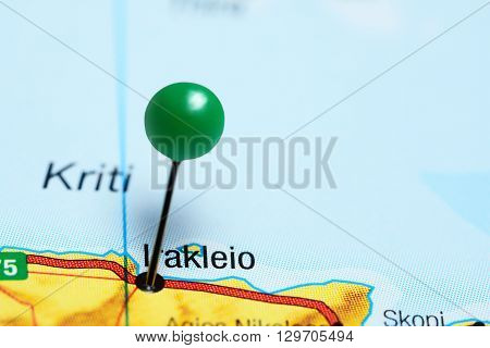 Irakleio pinned on a map of Greece