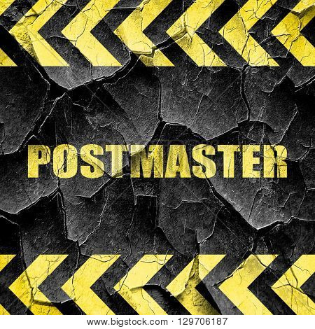 postmaster, black and yellow rough hazard stripes