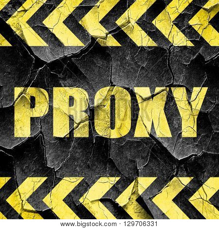 proxy, black and yellow rough hazard stripes