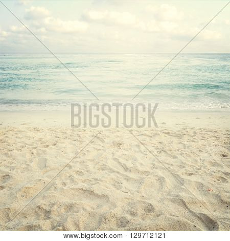 Vintage tropical beach in summer - nature background