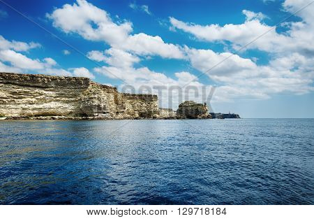 seascape beautiful views of the rocky cliffs to the sea Tarhankut Crimea