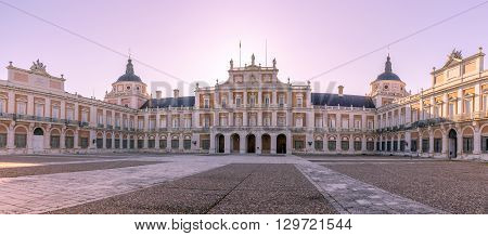 ARANJUEZ,SPAIN - APRIL 24,2016 - View at the Royal Palace of Aranjuez. The Royal Palace of Aranjuez is a residence of the King of Spain located in the town of Aranjuez.