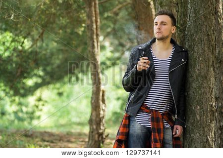 Smoking Guy With A Cigarette