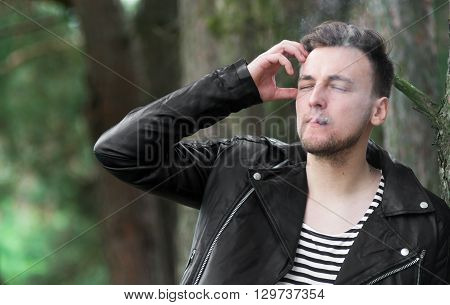 Smoking Guy With A Cigarette