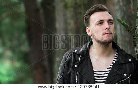 Smoking Guy With A Cigarette