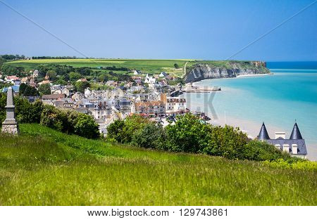 France Normandy view of Arromanches one of the places of the second World War landing