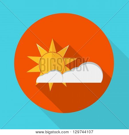 vector illustration of a bright sun and clouds