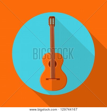 vector illustration of an acoustic guitar flat