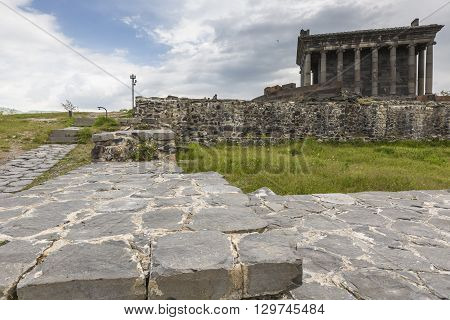 Garni, Armenia - May 02,2016 : Ancient Garni Pagan Temple, The Hellenistic Temple In Armenia