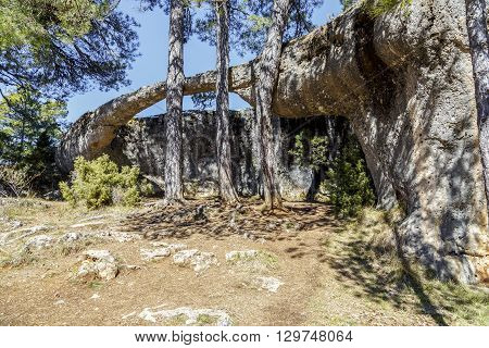 Image of Unique rock formations in enchanted city of Cuenca Castilla la Mancha Spain