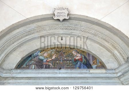 FLORENCE, ITALY - JUNE 05: Annunciation of the Virgin Mary, Basilica della Santissima Annunziata minor basilica in Florence, Italy, the mother church of the Servite order, on June 05, 2015
