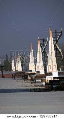 Shymkent, KAZAKHSTAN - January 26, 2016: Independence Arch, Shymkent, Kazakhstan