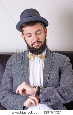 Bearded Man With A Bow Tie