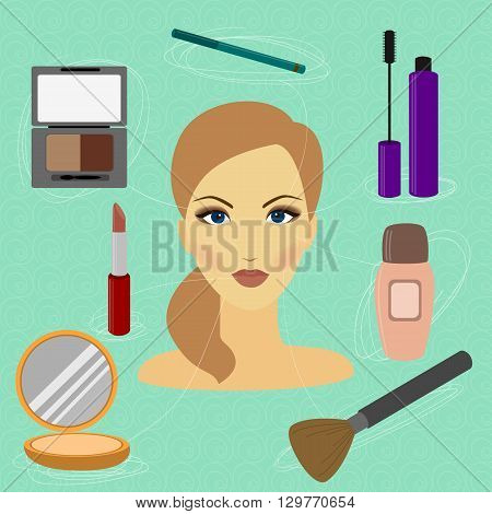 How to make a beautiful woman with makeup cosmetics set
